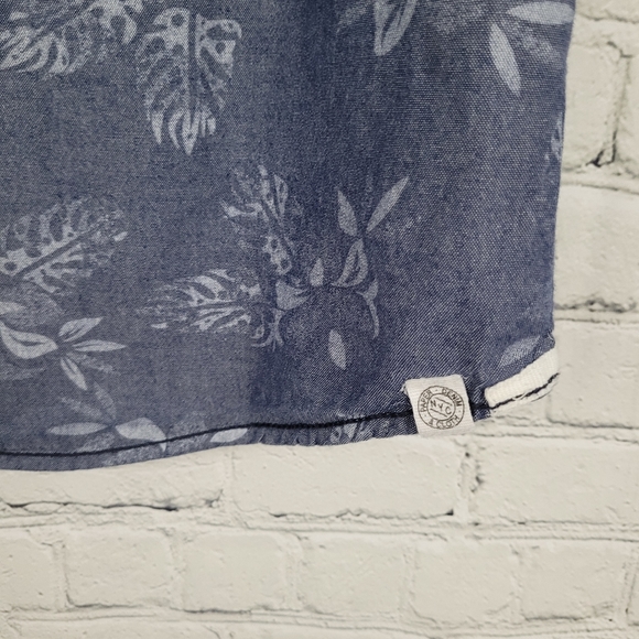 PAPER DENIM & CLOTH | leaf foliage print cotton button up short sleeve shirt - Picture 3 of 7